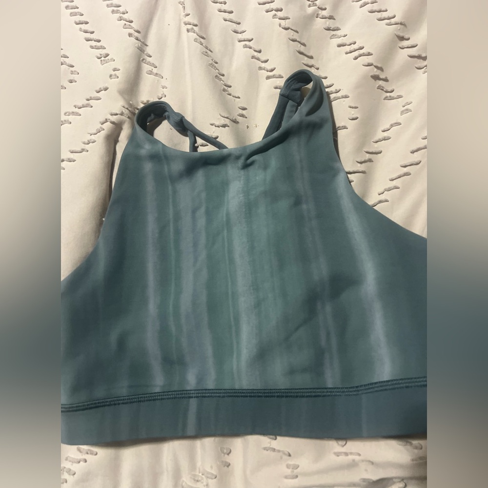 lululemon athletica Cropped High-Neck Tank in Teal Blue